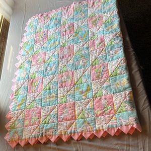 Handmade, vintage, nursery rhyme themed baby quilt